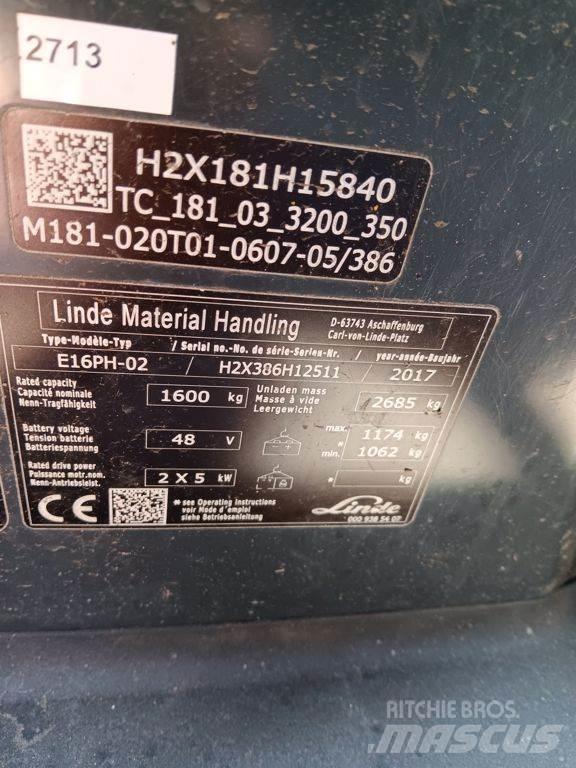 Linde E16PH Stivuitor electric