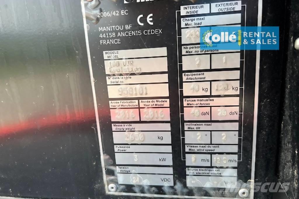 Manitou 100 VJR | 2014 Nacele cu brat articulat