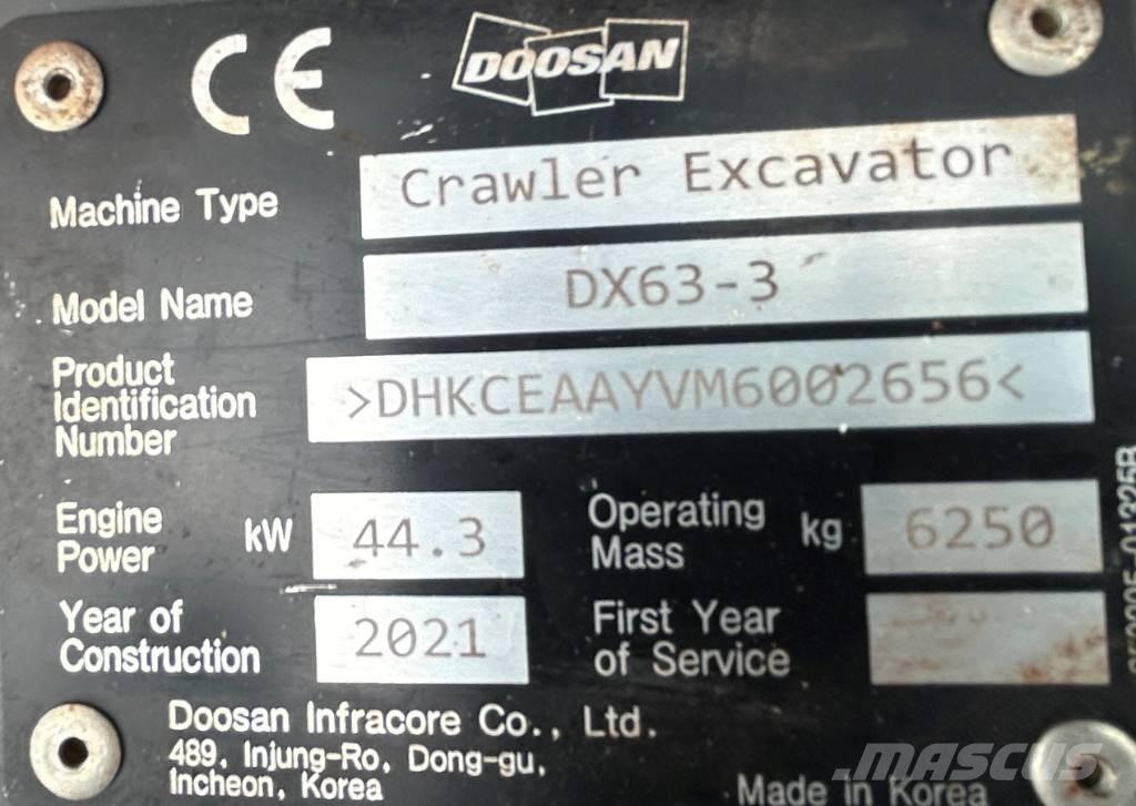 Doosan DX63-3 Excavatoare pe șenile
