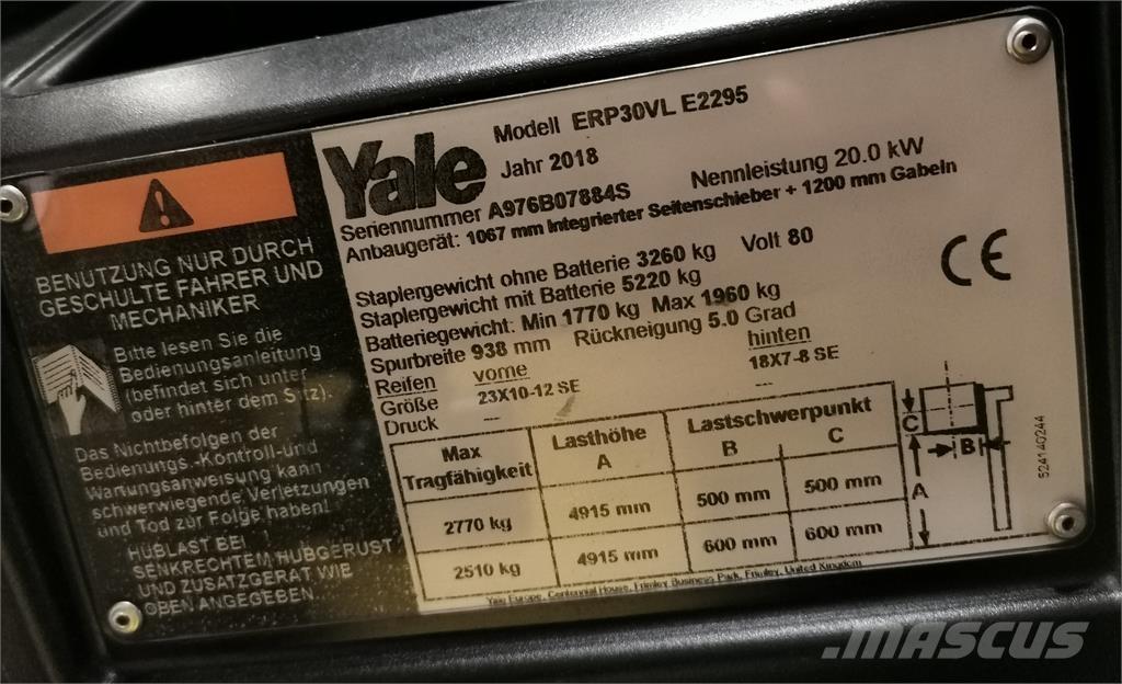 Yale ERP30VL Stivuitor electric