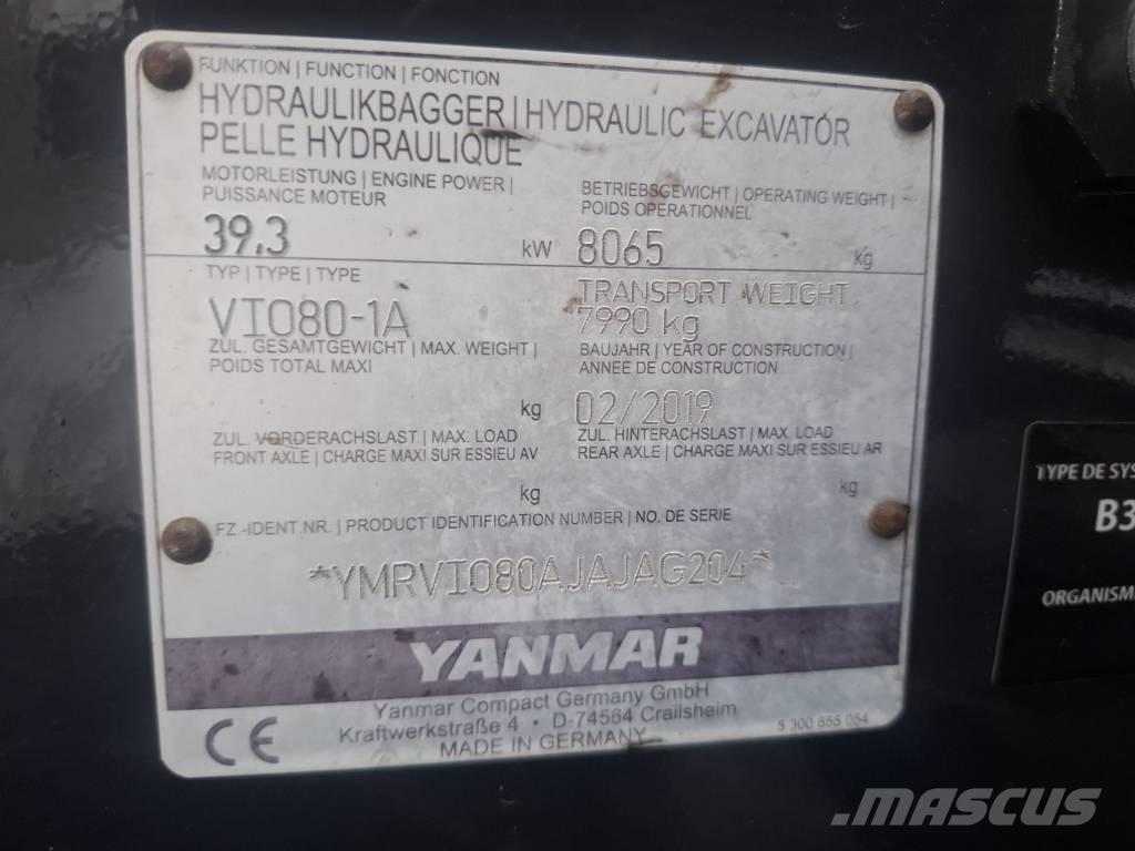 Yanmar Vio 80-1A Excavatoare 7t - 12t