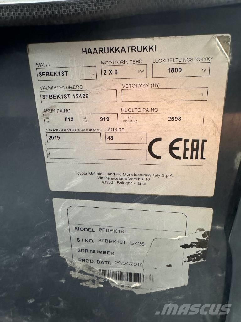 Toyota 8 FBEK 18 T Stivuitor electric
