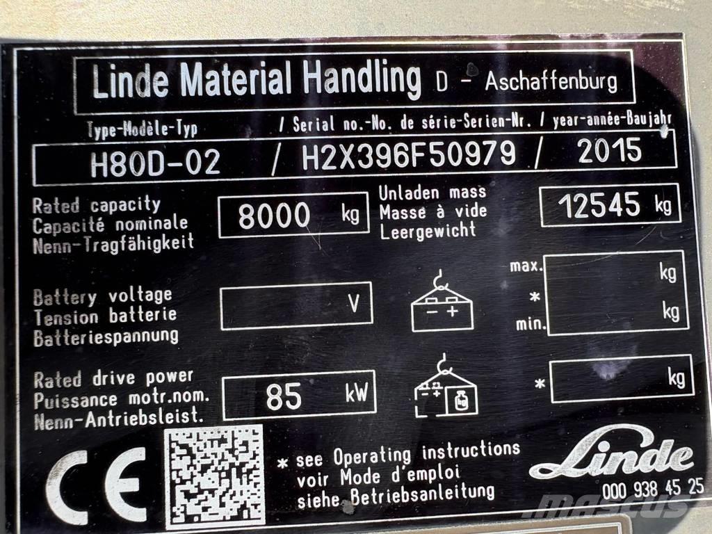 Linde H 80 D Stivuitor diesel