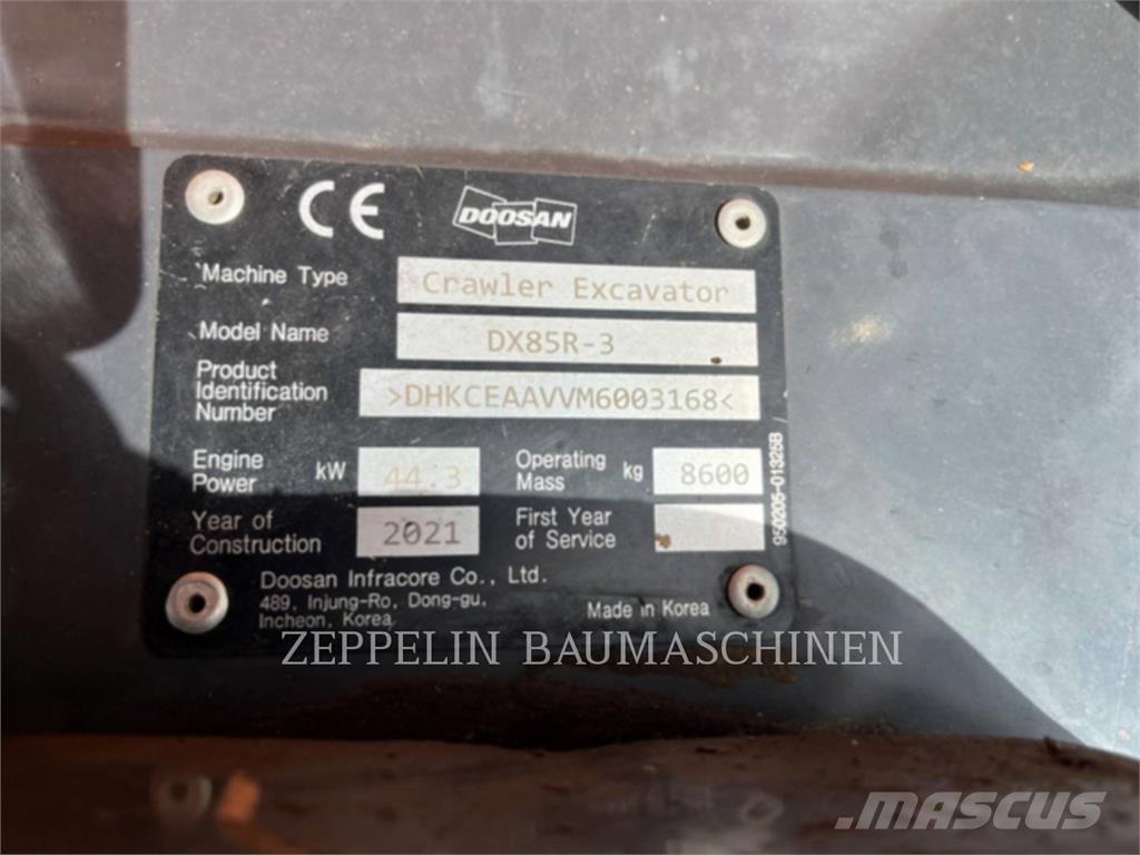 Doosan DX85R-3 Excavatoare pe șenile

