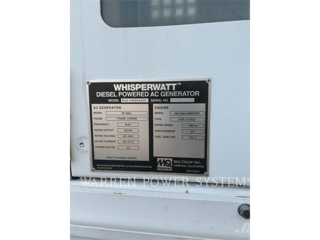 MultiQuip MQ180 T4F Alte generatoare
