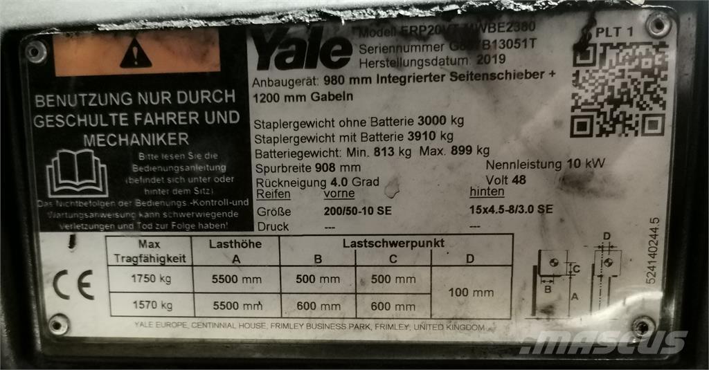 Yale ERP20VT MWB Stivuitor electric