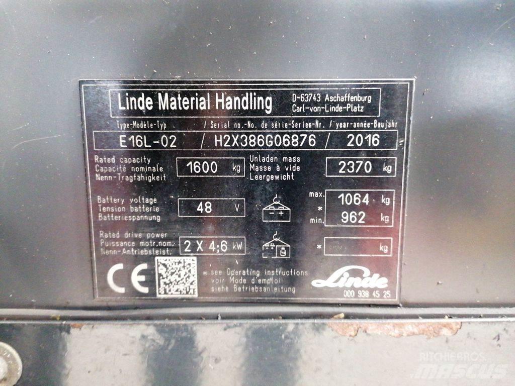 Linde E16L-02 Stivuitor electric