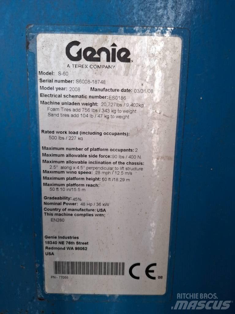 Genie S 60 Nacele cu brat telescopic