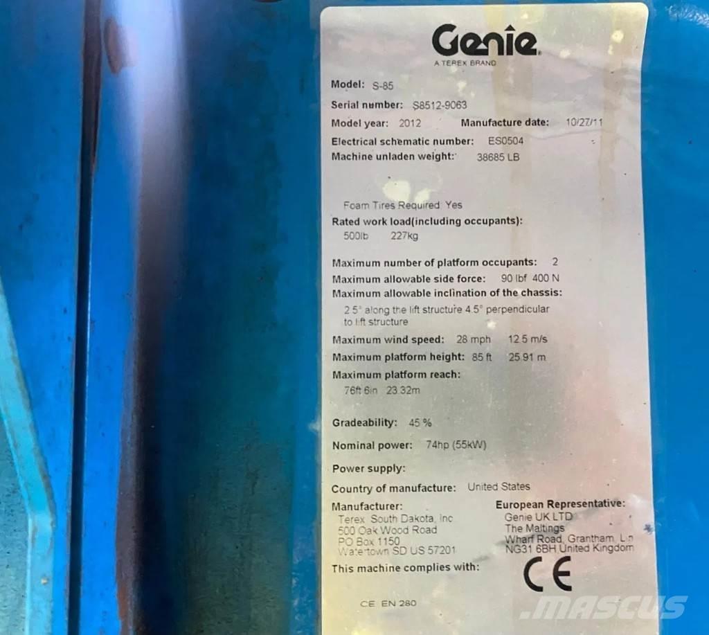 Genie S-85 Nacele cu brat telescopic