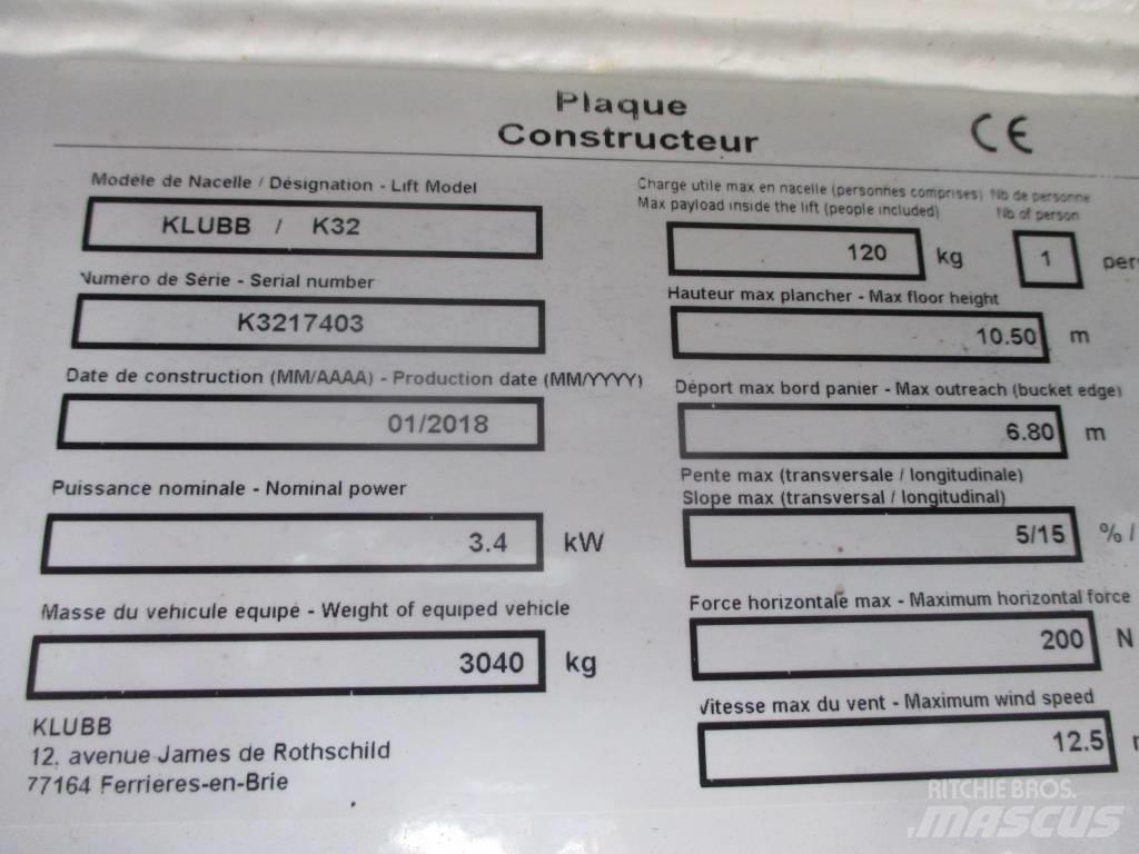 Klubb K32 Platforme aeriene montate pe camion