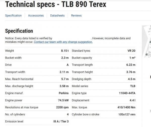 Terex TLB 890 Buldoexcavatoare