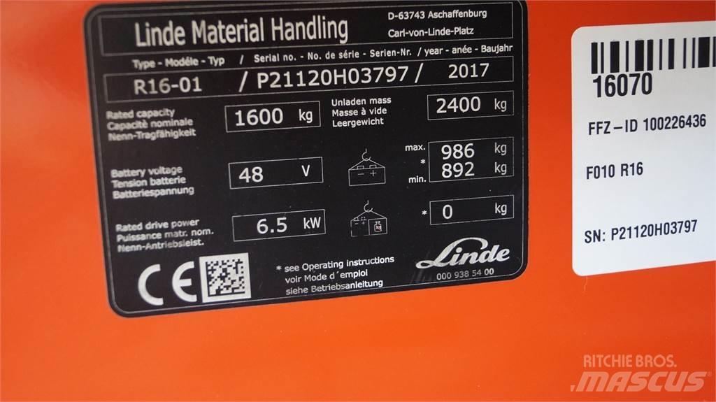 Linde R16 Stivuitor cu catarg retractabil