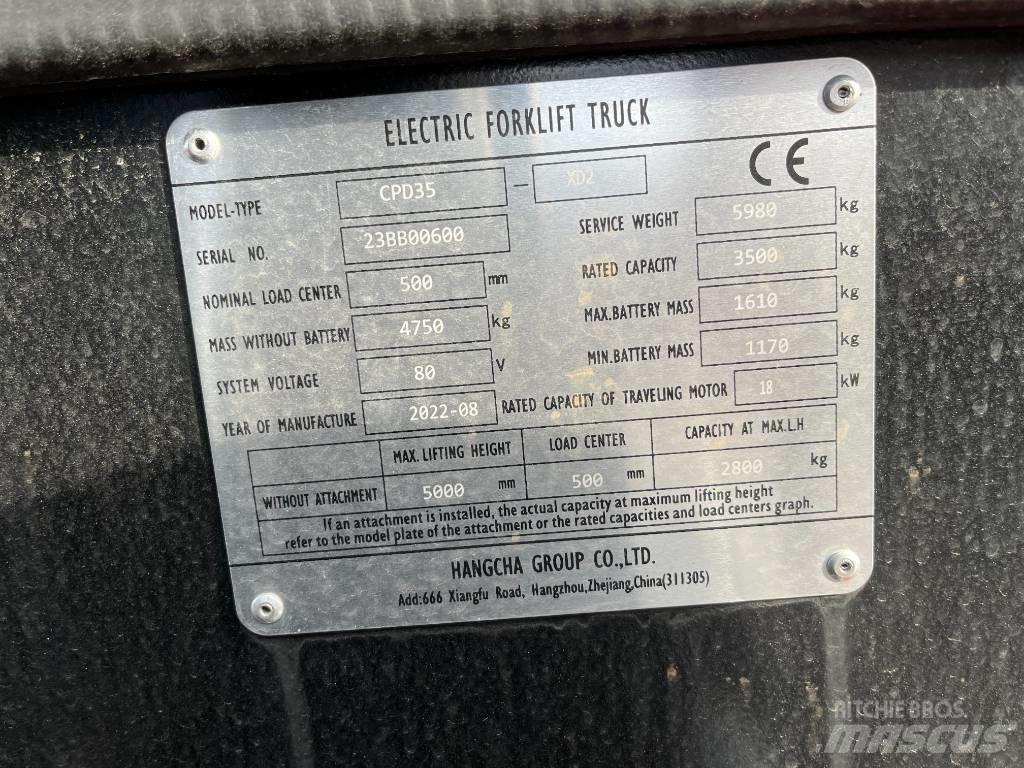Hangcha CPD35-XD2 Stivuitor electric