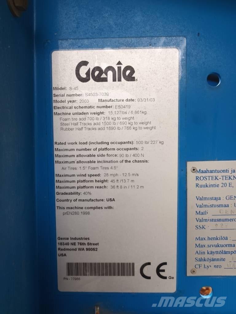 Genie S 45 RT Nacele cu brat telescopic