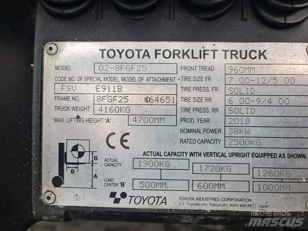 Toyota 02-8 FGF25 Stivuitor GPL