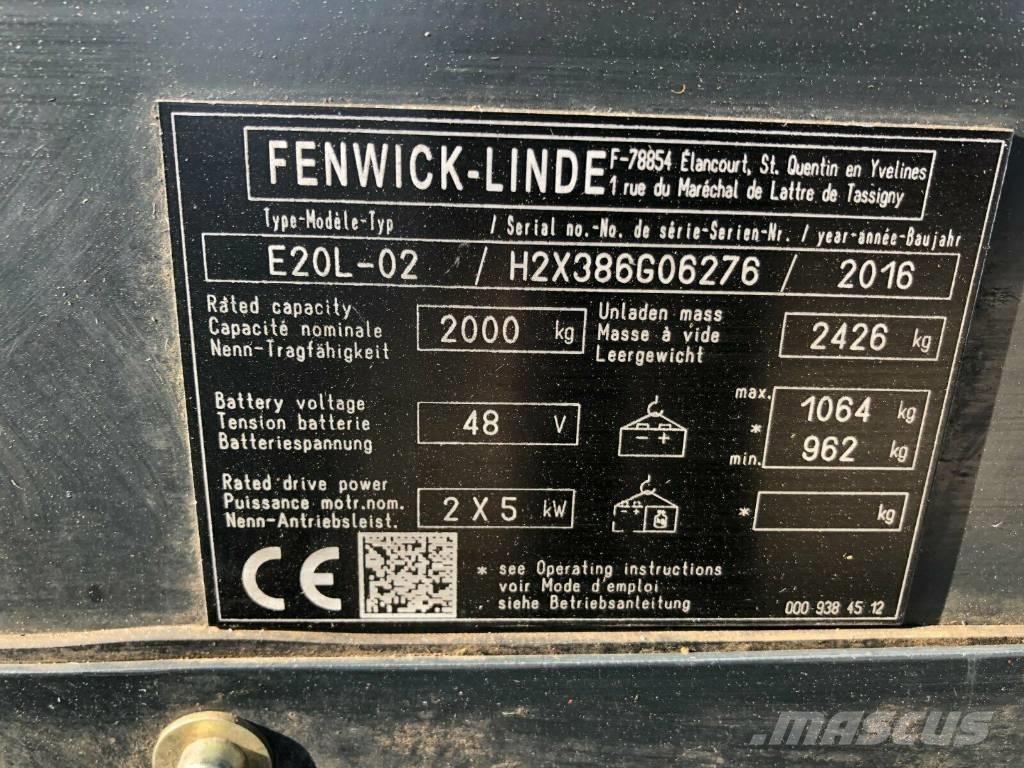 Linde E 20 L-02 Stivuitor electric