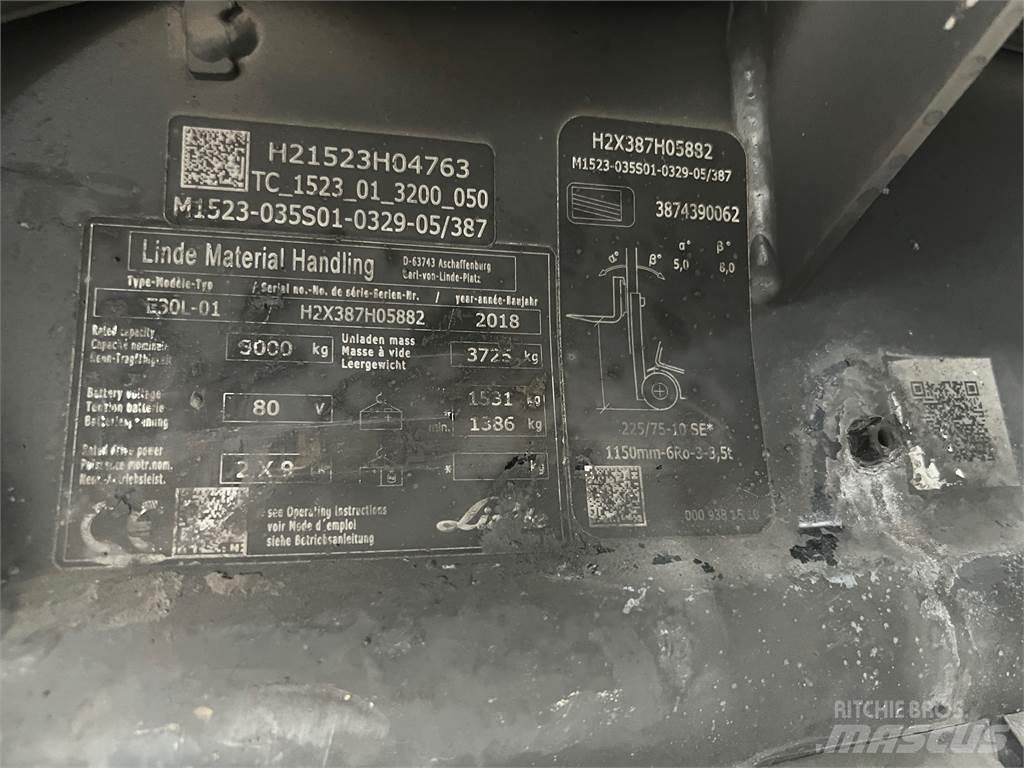 Linde E30L-01 Stivuitor electric