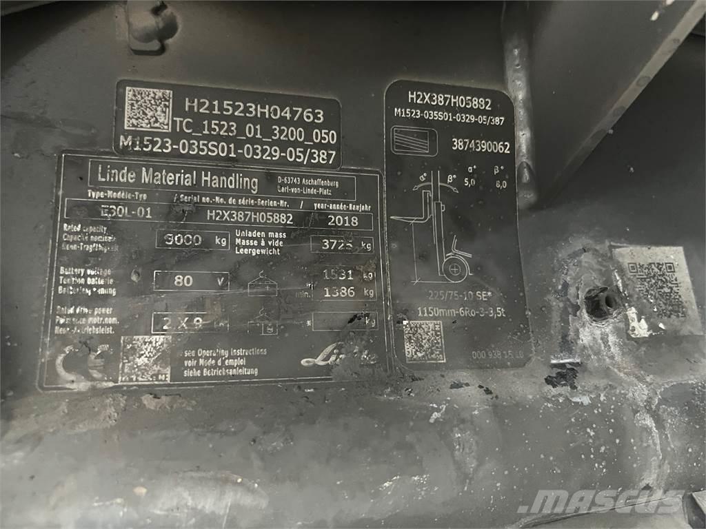 Linde E30L-01 Stivuitor electric