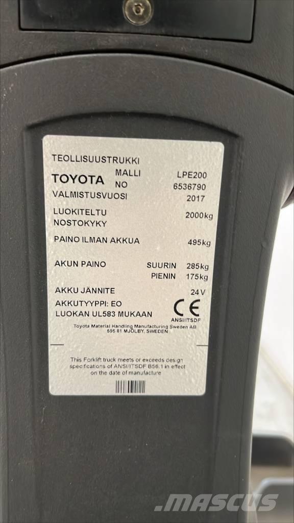 Toyota BT LPE 200 Transpaleta cu platforma