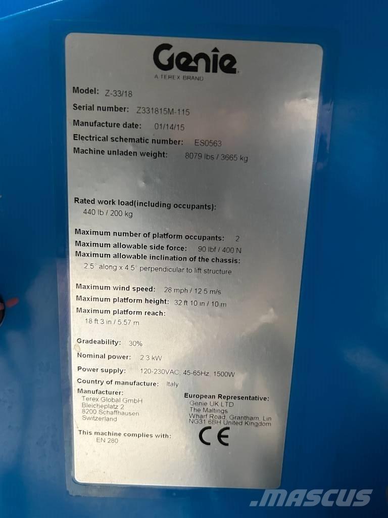 Genie Z 33/18 Nacele cu brat articulat