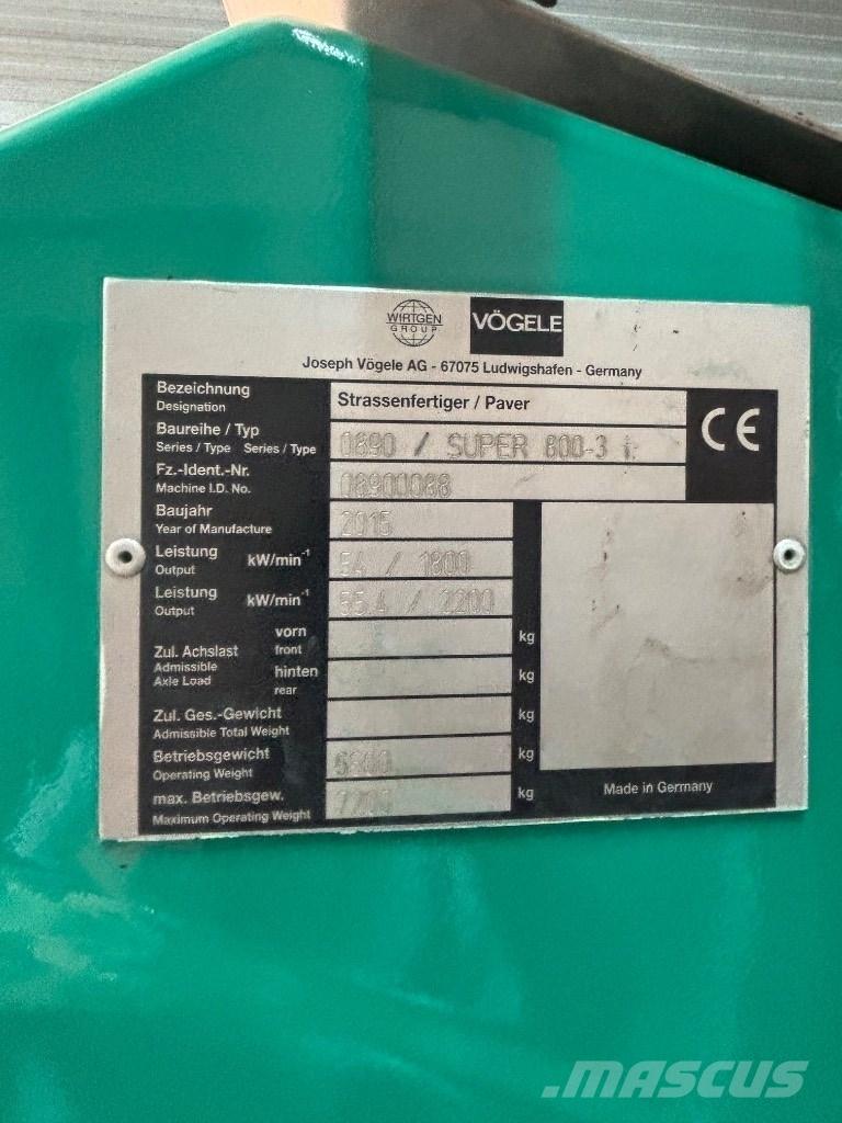 Vögele 800-3i Elevatoare