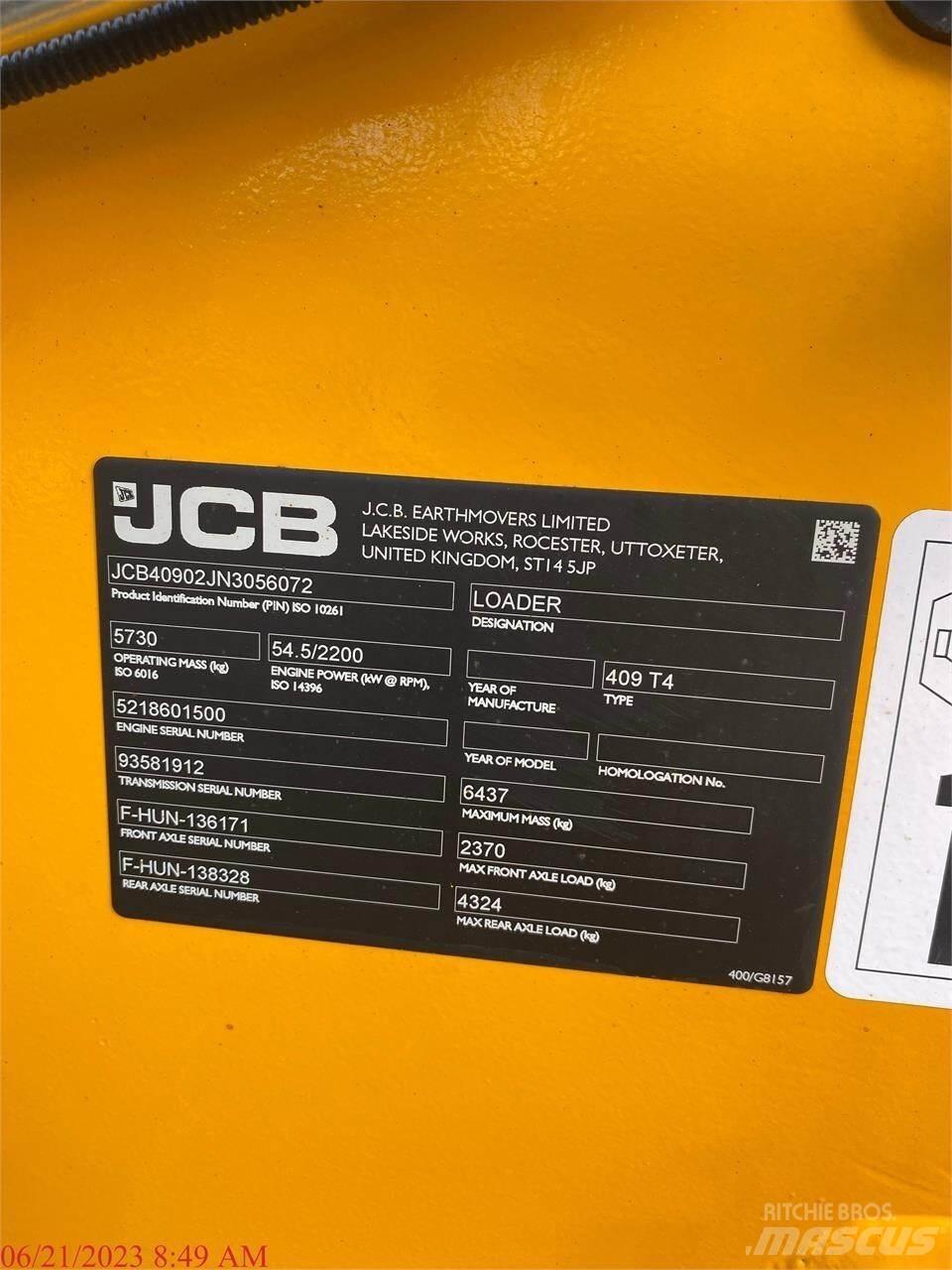 JCB 409 Incarcator pe pneuri