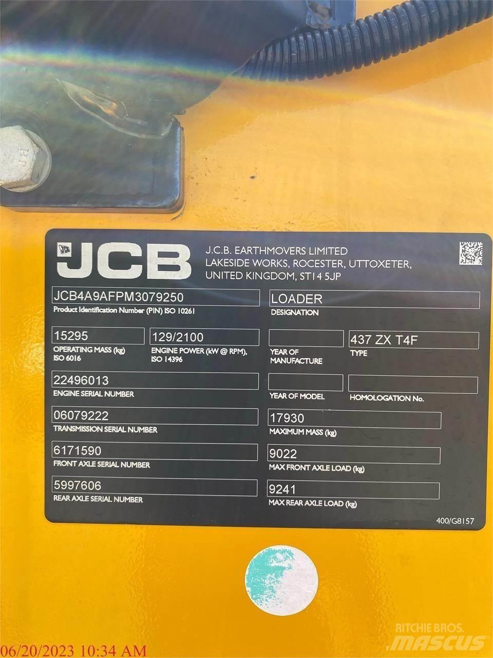 JCB 437ZX Incarcator pe pneuri