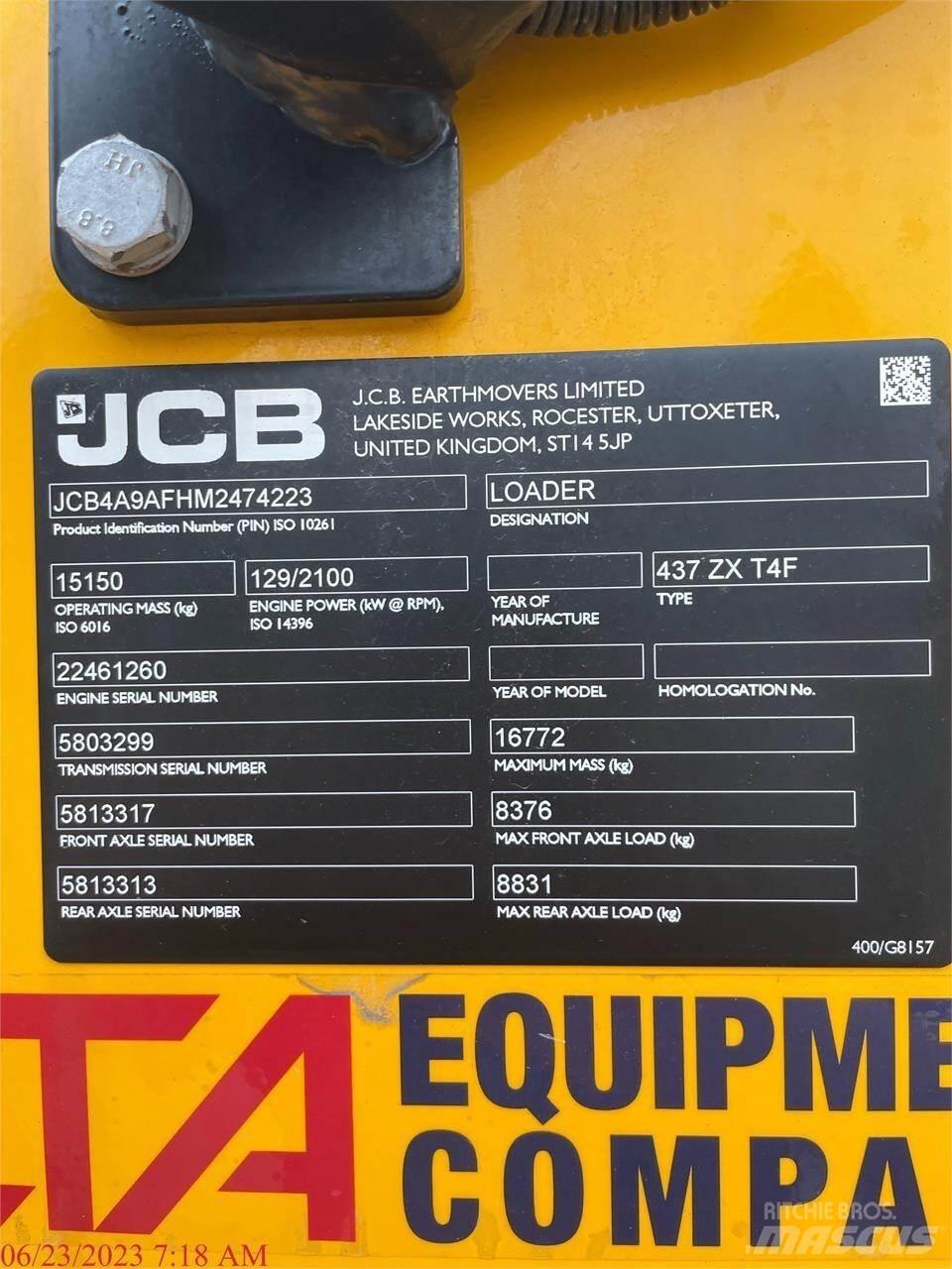JCB 437ZX Incarcator pe pneuri