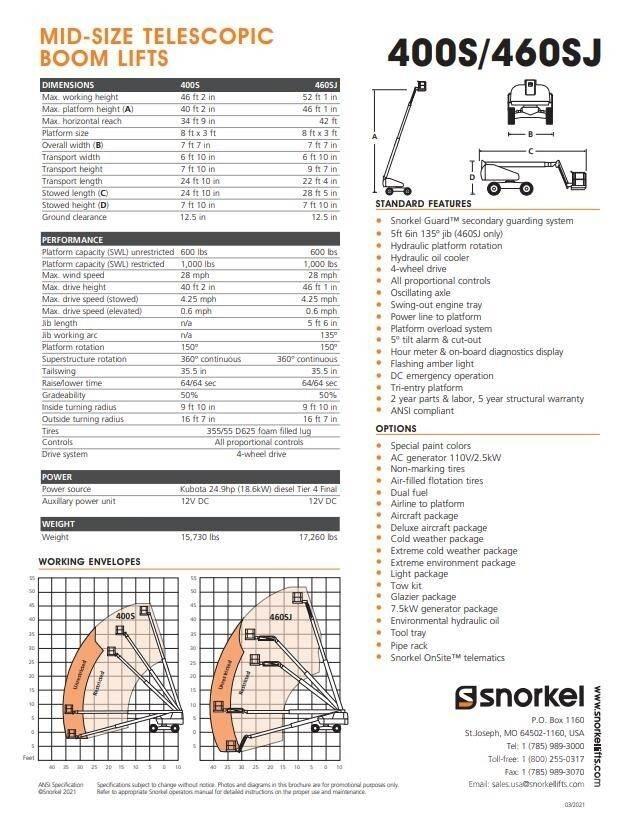 Snorkel 400S Nacele cu brat telescopic