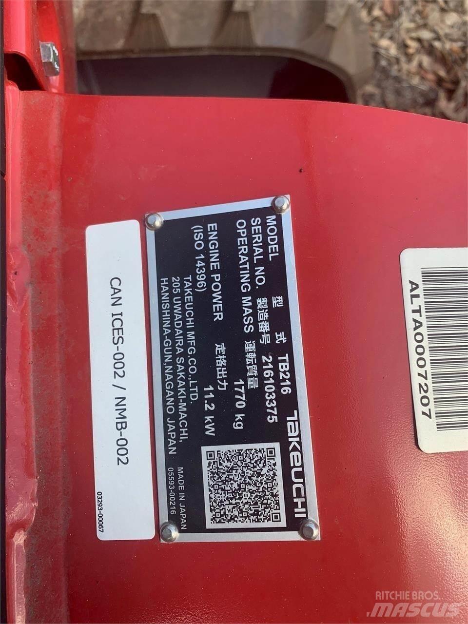 Takeuchi TB216 Mini excavatoare < 7t