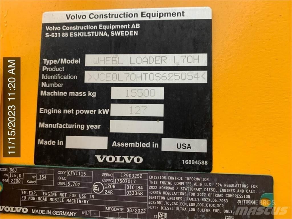 Volvo L70H Incarcator pe pneuri