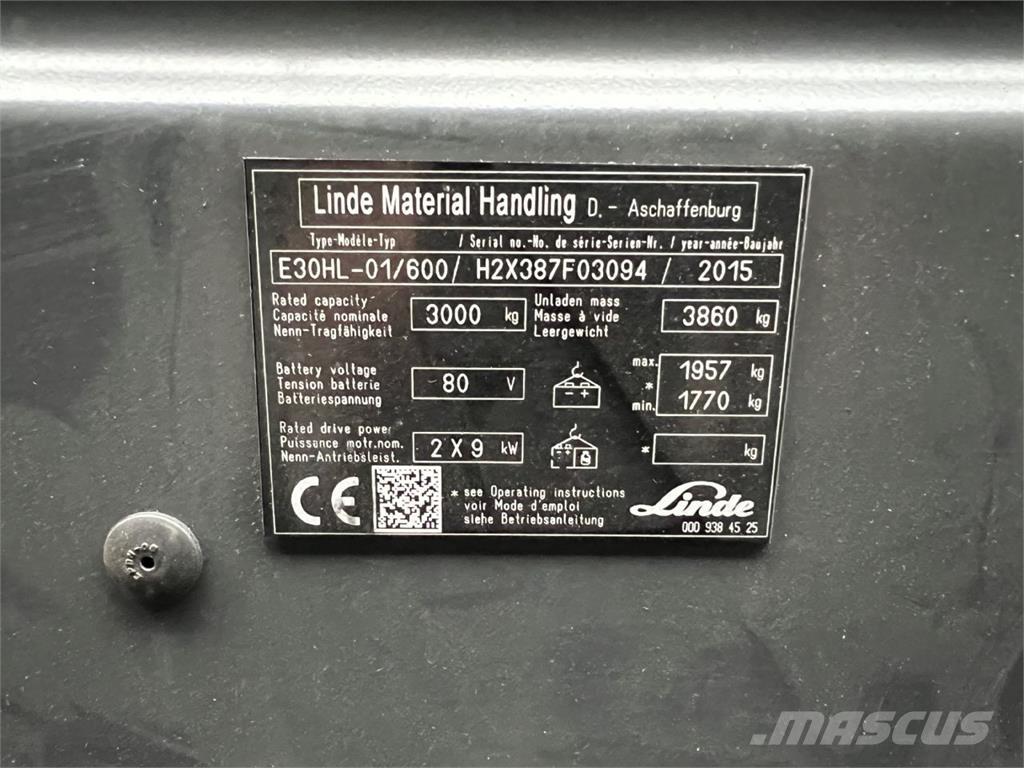 Linde E30/600HL Stivuitor electric