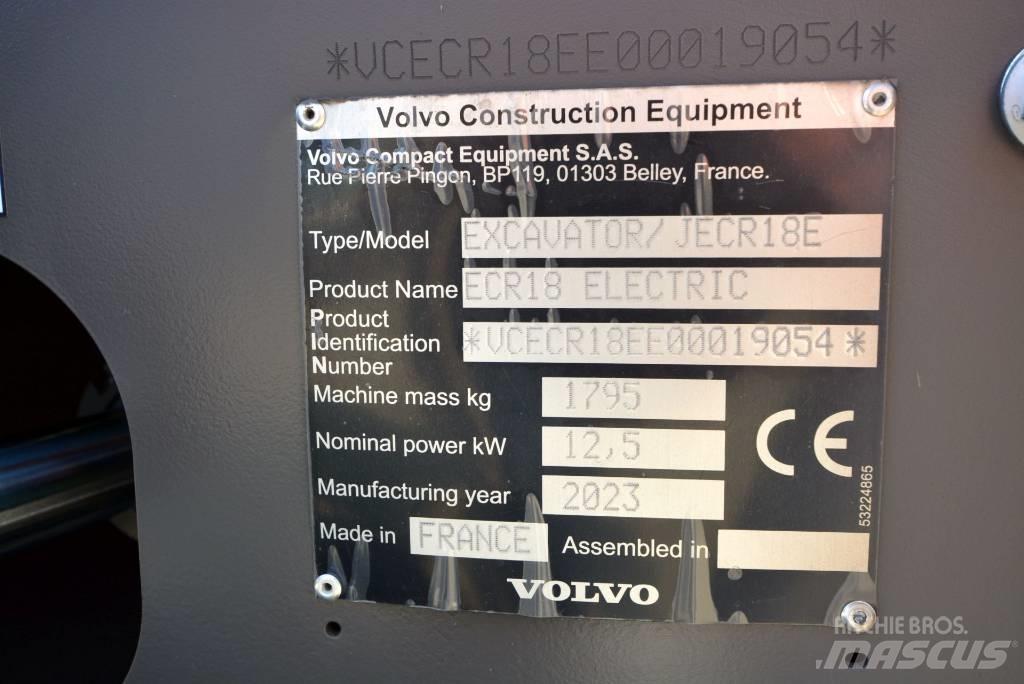 Volvo ECR18 electric Mini excavatoare < 7t