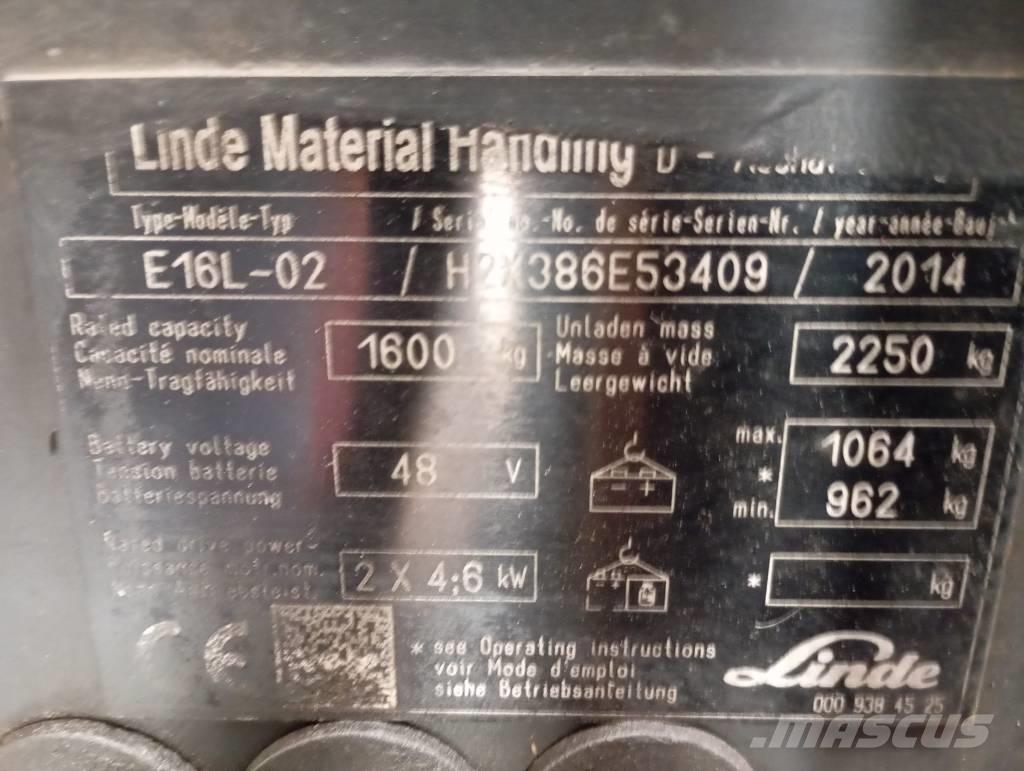 Linde E 16 Stivuitor electric