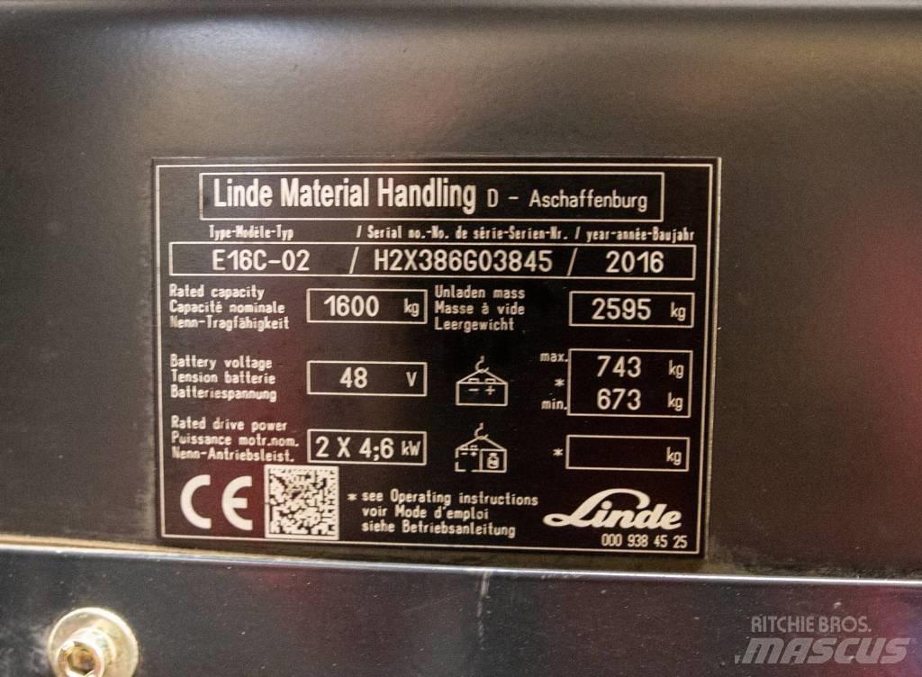 Linde E 16 C-02 Stivuitor electric