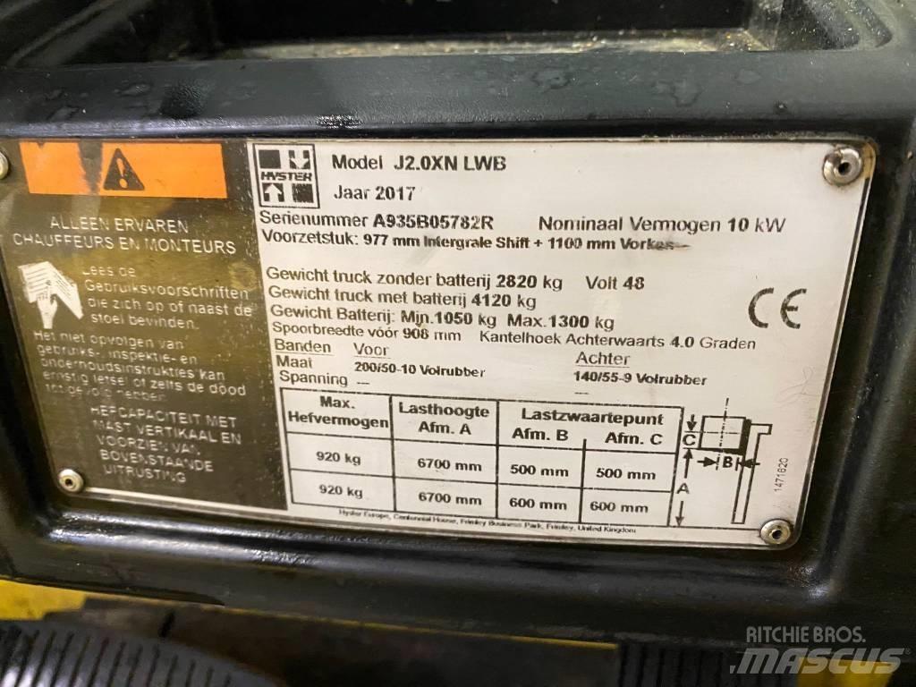 Hyster J 2.0 XNT LWB Stivuitor electric