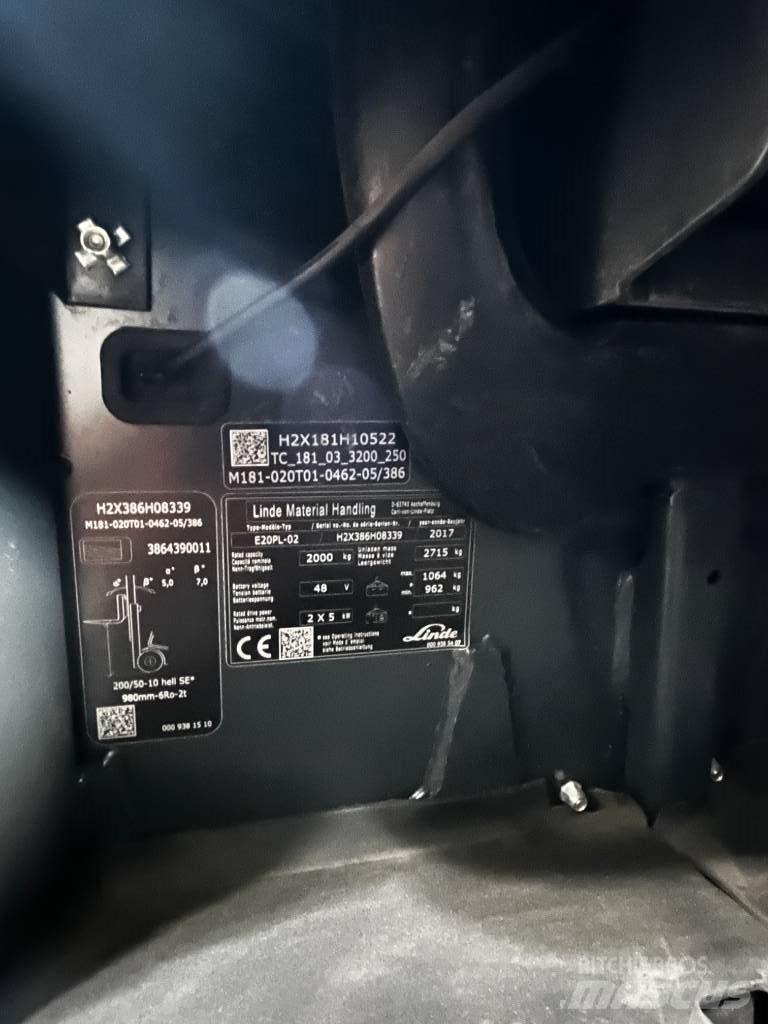 Linde E20PL/386-02 Stivuitor electric