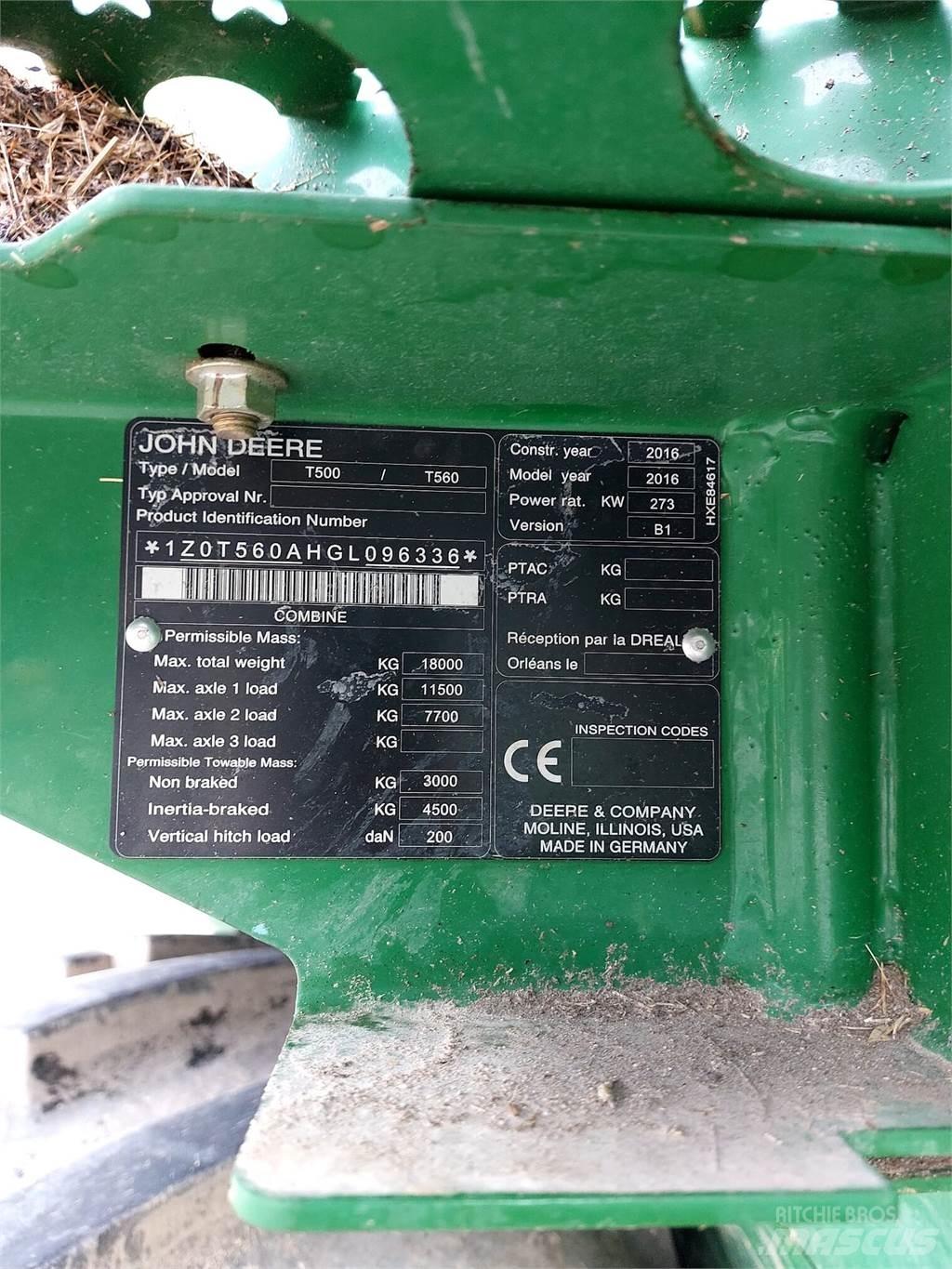 John Deere T560 Combine de secerat