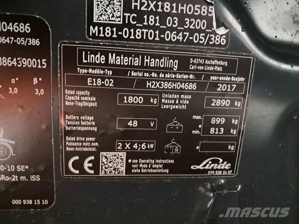 Linde E18-02 Stivuitor electric