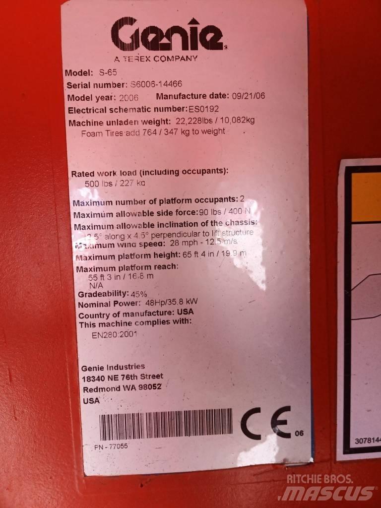 Genie S 65 Nacele cu brat telescopic