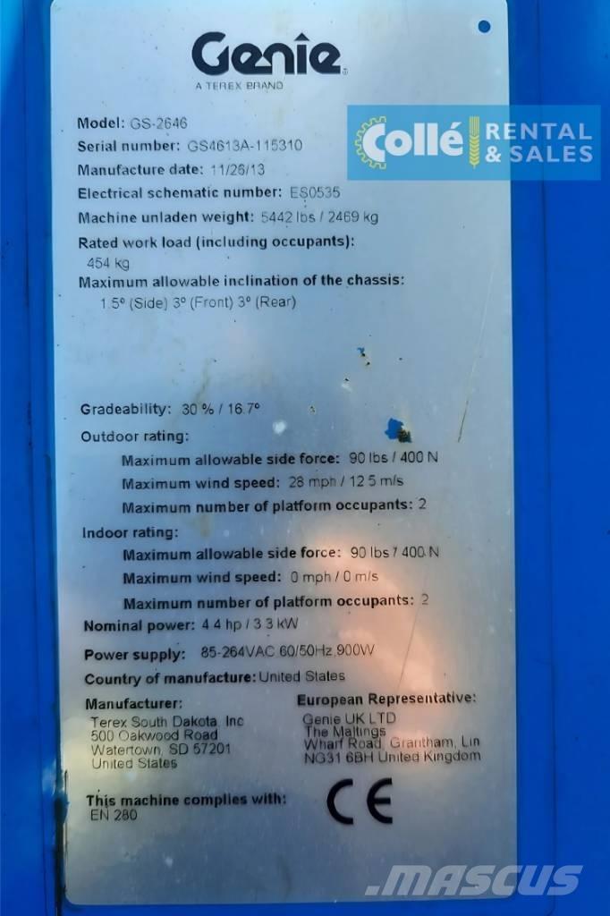 Genie GS-2646 | 2013 Platforme foarfeca