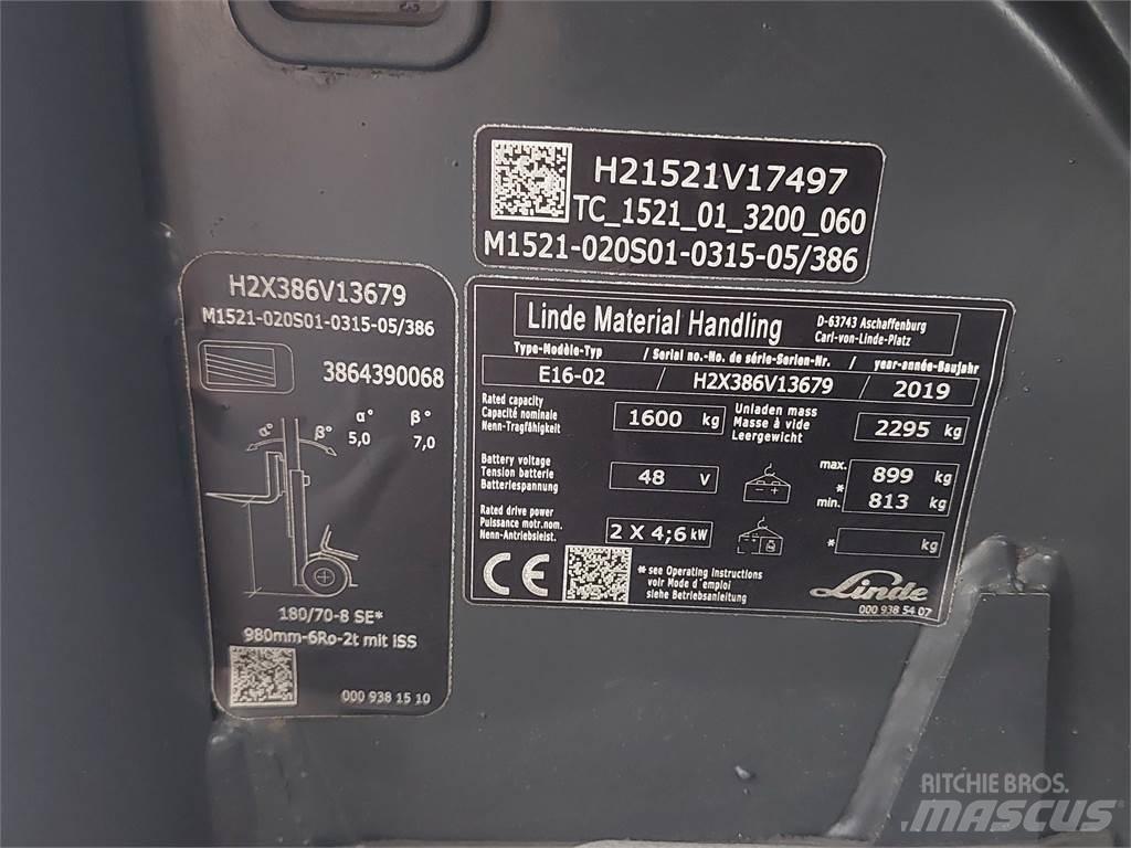 Linde E16 02 Stivuitor electric