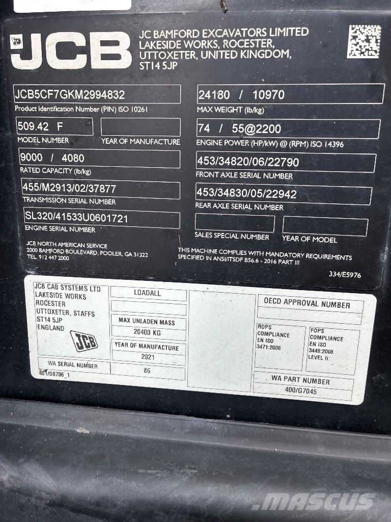 JCB 509-42 Stivuitoare telescopice