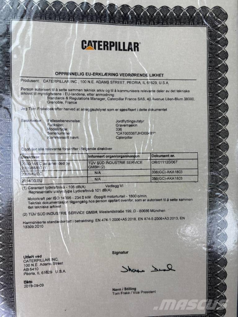 CAT 336 Excavatoare pe șenile
