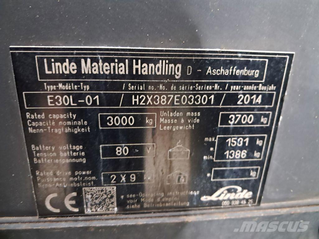 Linde E30L-01 Stivuitor electric