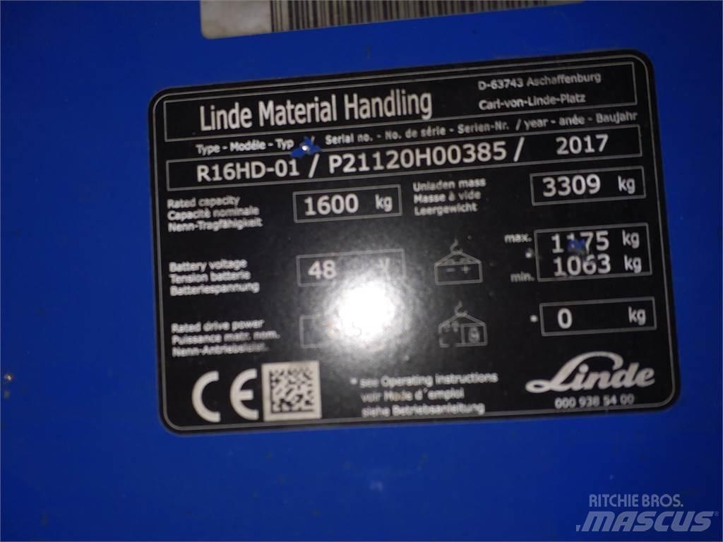 Linde R16HD Stivuitor cu catarg retractabil