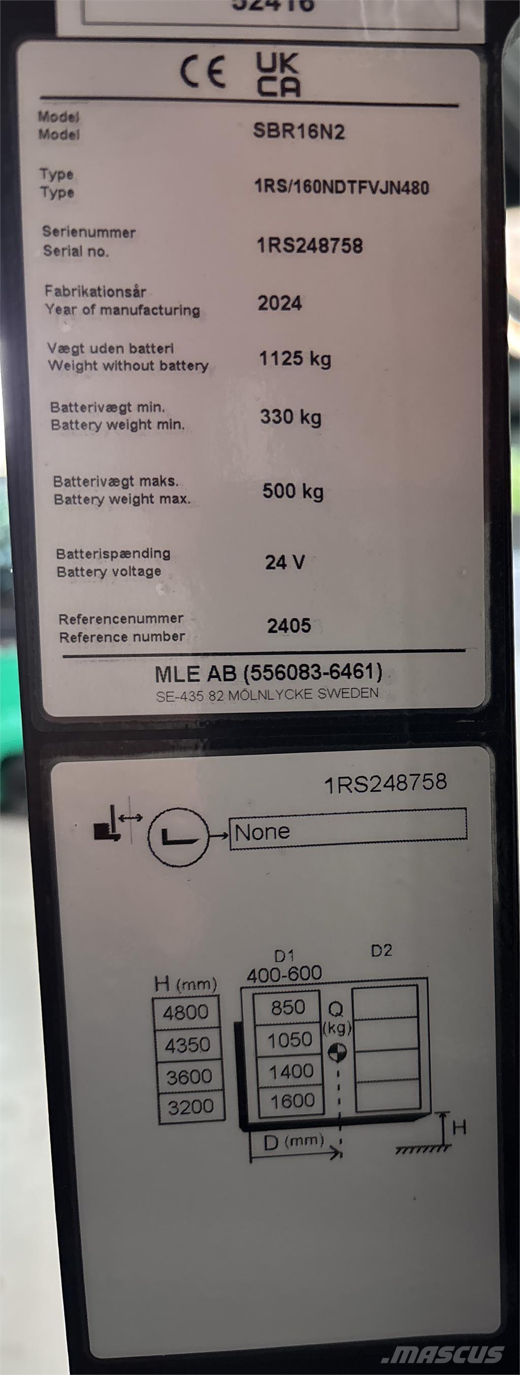 Mitsubishi SBR16N2 Transpaleti autopropulsanti