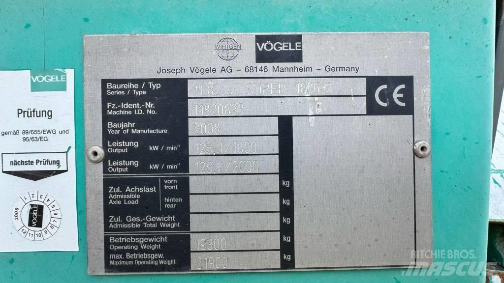 Vögele Super 1800-2 Pavatoare asfalt