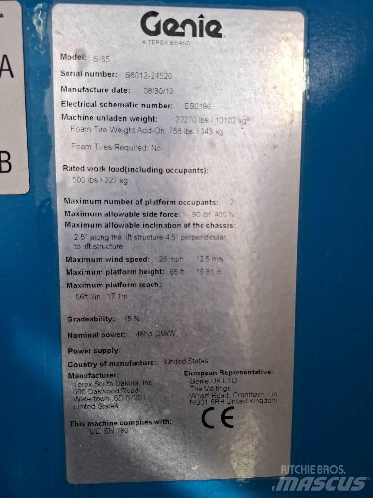 Genie S 65 Nacele cu brat telescopic