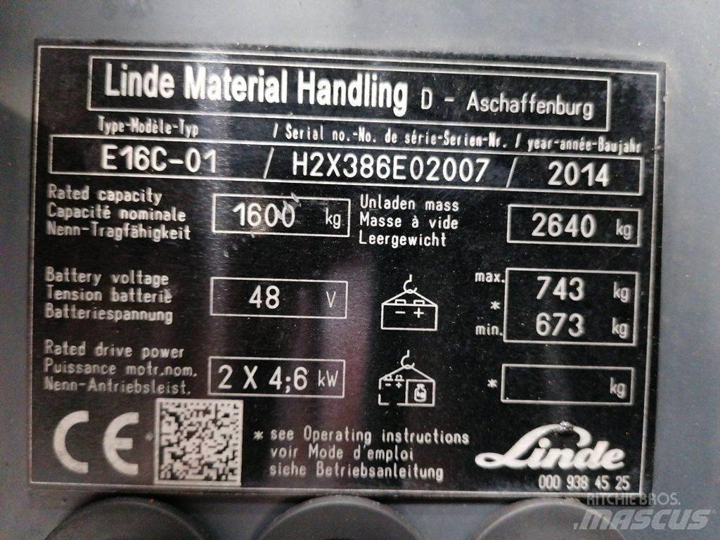 Linde E16C-01 Stivuitor electric